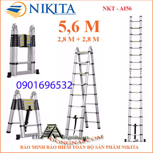  Thang Nhôm Rút Chữ A Nikita NKT-AI56 ( 2.8m -5.6m )