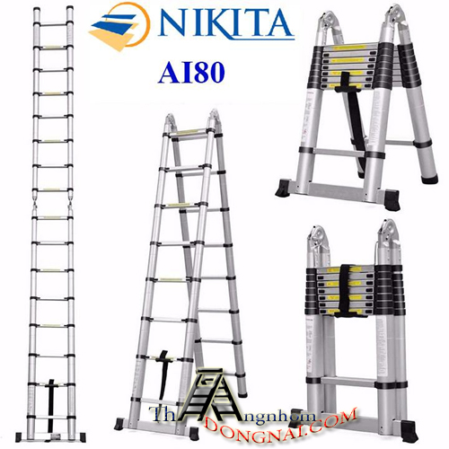 Thang Nhôm Rút Chữ A Nikita NKT-AI80 ( 4m -8m )