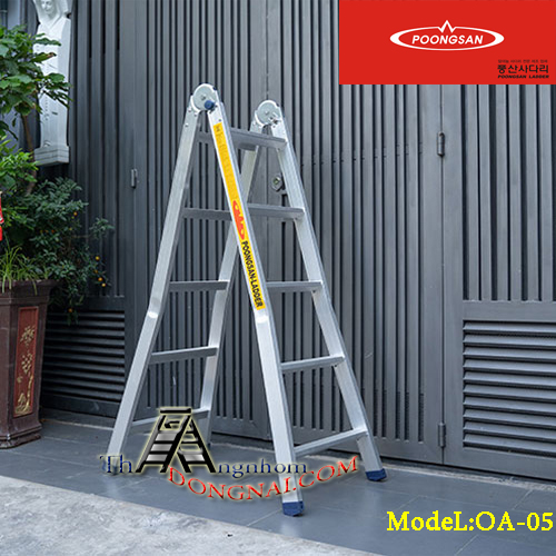  Thang Nhôm Chữ A Hàn Quốc PoongSan 5 Bậc OA-05