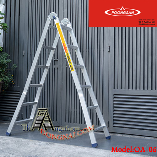  Thang Nhôm Chữ A Hàn Quốc PoongSan 6 Bậc OA-06